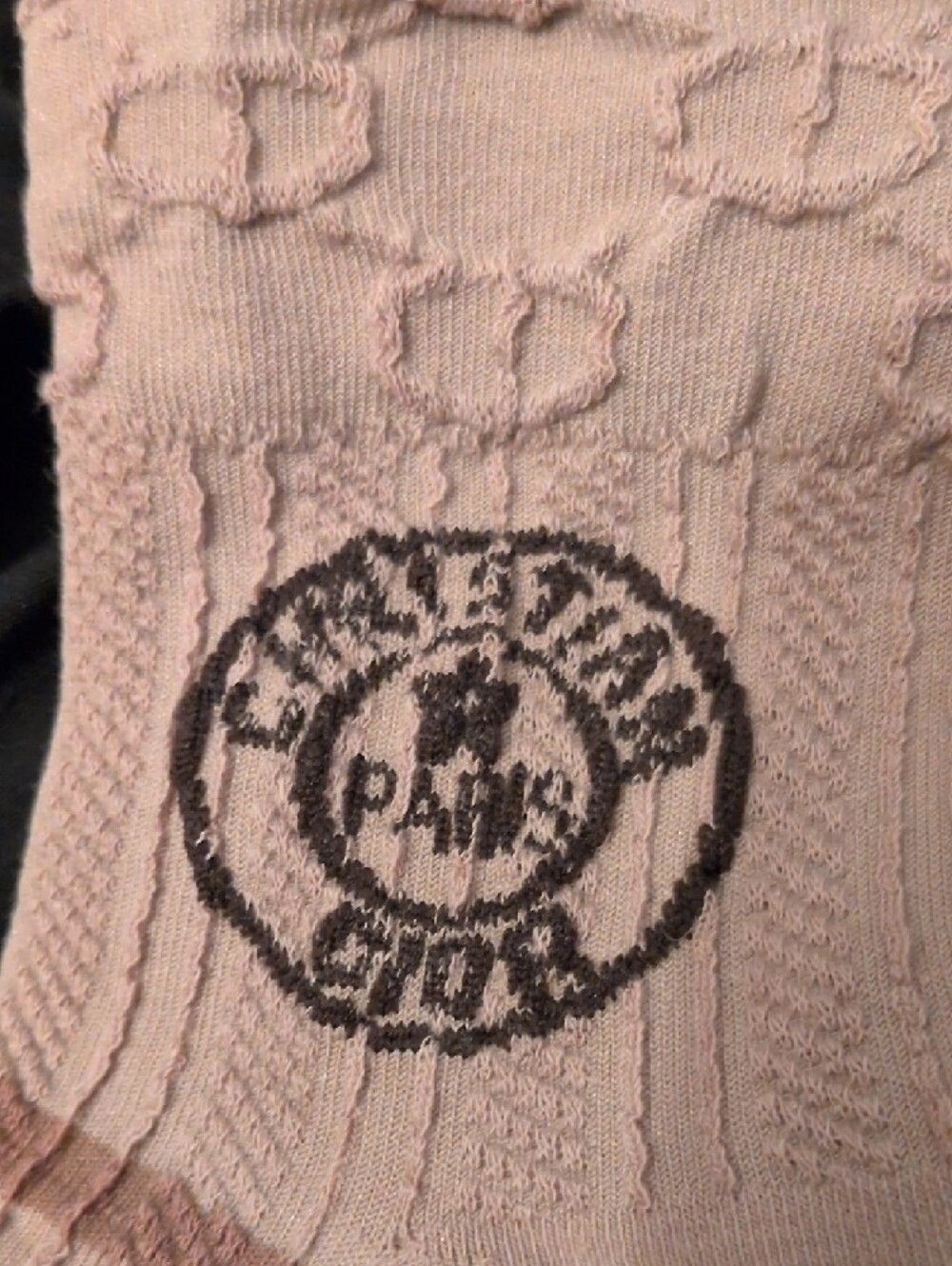 Dior Tan Crew Socks with Dark Brown Stripes - Picture 2 of 9